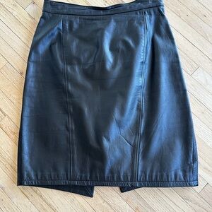 Pelle Cuir Black Leather Skirt